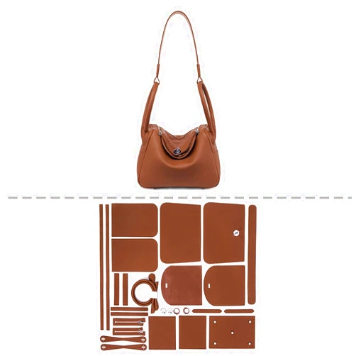 POPSEWING DIY Bag Kit LD Luxury Tote Bags for Women, Unique Gifts for Girlfriend, Romantic Leather Shoulder Bag Kit, DIY Handmade Crossbody Bag for Personalized Gifts (Large, Brown - DIY Kits)