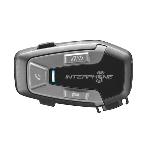 Interphone Cellularline, Intercom for Motorcycle with Bluetooth Communication, Model U-Com 6R, Up to 2 Riders, Distance 1 Km, Range 15 Hours, Compatible with OEM and GPS, Waterproof, Universal