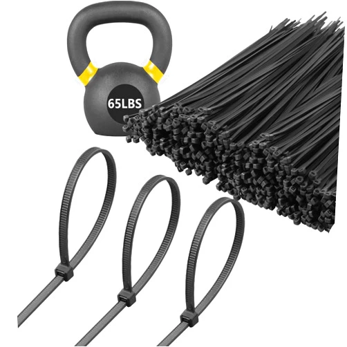 MasiStranth 1100PCS 8 Inch Zip Ties Double Sided Toothed 65LBS Tensile Strength Heavy Duty UV Resistant black Long Cable Ties With Self-Locking Nylon Tie Wraps for Indoor Outdoor