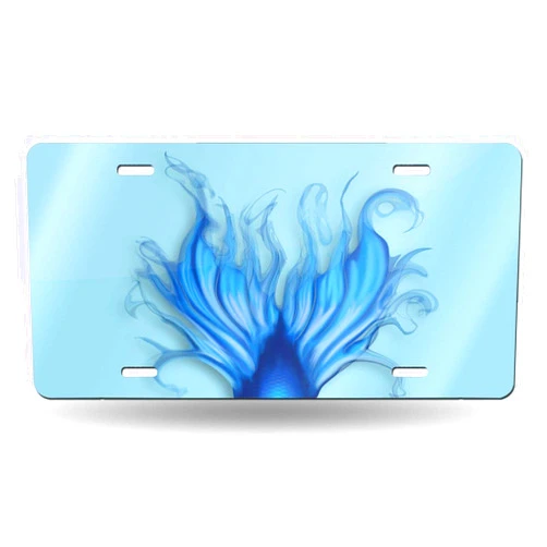 FeHuew Beautiful Blue Mermaid Tail License Plate Front Car Decorative Novelty Auto Plate Tag Vanity Metal Aluminum 12x6 inch Home Wall Decor
