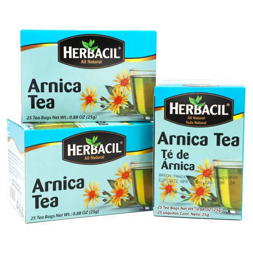 Herbacil Arnica Tea, Caffeine-Free, 3-Pack, 0.88 Oz, 25 Tea Bags per Box (75 Tea Bags)