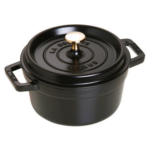 Staub Round Cast Iron Cocotte Black, 2.25 qt, 40509-487-0
