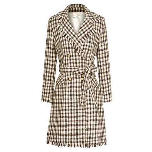 GRACE KARIN Trench Coat for Women 2024 Winter Coat Notch Lapel Double Breasted Thick A Line Pea Coat Jacket with Pockets