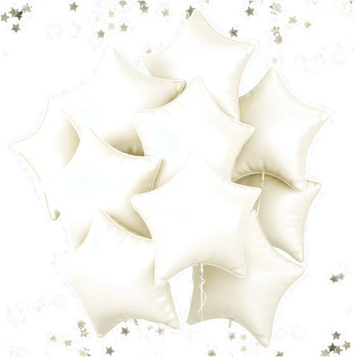 FEYG 18 Inch Cream Star Balloons, 10 Pcs White Star Shape Foil Balloon Helium Balloons, Big Mylar Star Balloons for Wedding, Baby Shower, Birthday Party Decorations