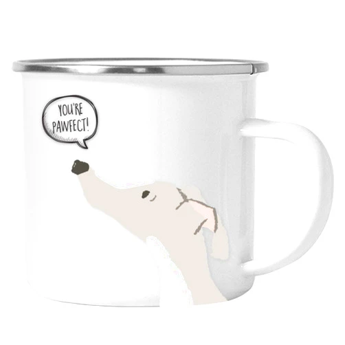 Andaz Press 11oz. Stainless Steel Campfire Coffee Mug Gift, Italian Greyhound You're Pawfect!, Funny Dog Pun, 1-Pack, Novelty Hot Chocolate Birthday Christmas Cup Gift Ideas for Dog Lovers