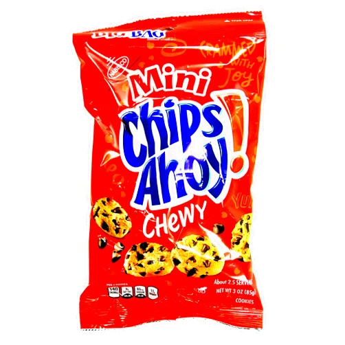 JEWUNO Mini CHIPS AHOY! Chewy Chocolate Chip Cookies, 1 Big Bag (3 oz.)