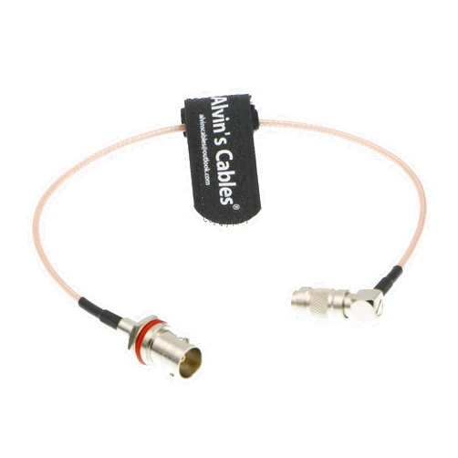 Alvin's Cables BNC Female to DIN 1.0 2.3 Male Right Angle RG179 75Ohm Cable for Blackmagic 30CM