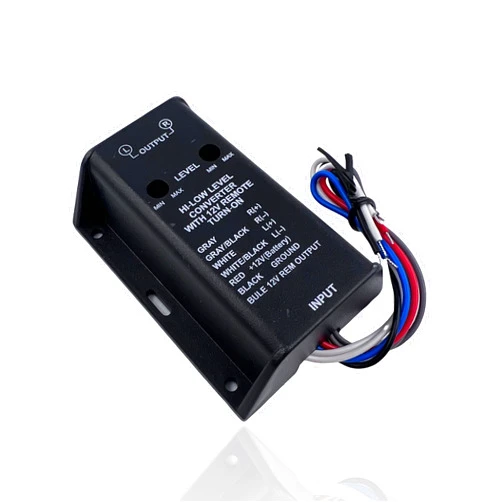 Gravity 2 Channels Car Audio Hi Low High to Low Impedance RCA Line Converter for Car Receiver and Amplifier + Built-in Remote Turn-On, Ground Loop Isolator - GR-HL2