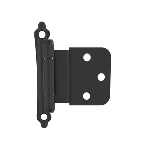 Amerock BPR7928FB | Cabinet Hinge | 3/8 in (10 mm) Inset Self Closing Face Mount | Matte Black | Kitchen Cabinet Door Hinge | 1 Pair/2 Pack | Functional Hardware