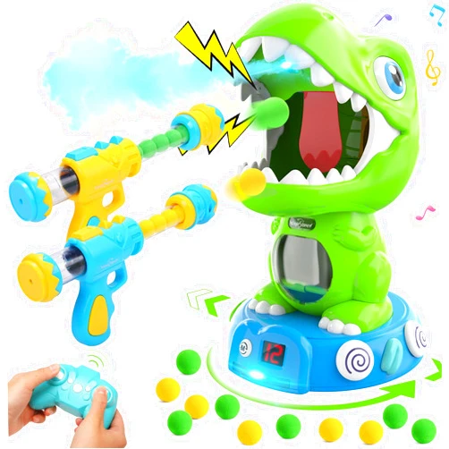 EagleStone Remote Control Movable Shooting Dinosaur Toys for Kids 3-5,5-7,Electronic Dino Shooting Game with Spay & Auto Scoring, Light & Sounds,Party Favors,Toys for 3,4,5 6,7 8 Year Old Boys& Girls