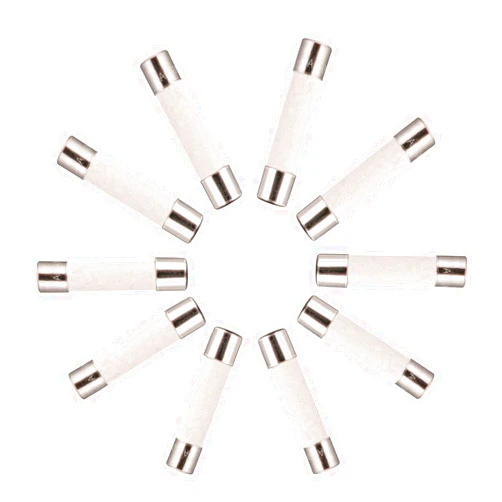 BOJACK T10A250V 6x30 mm 10A 250V Slow-Blow Ceramic Fuses 10 amp 250 Volt 0.24 x 1.18 Inch Ceramic Tube Time-delay Fuses (Pack of 20 Pcs)