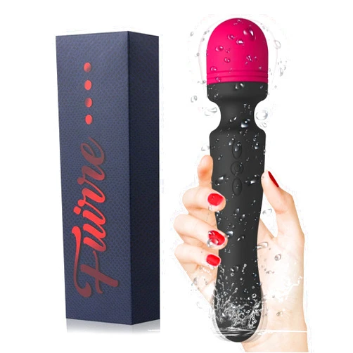 Fuirre New Cordless Double-Ended Available Handheld Portable Wireless Relaxation Myofascia Tool Travel Home Office Work Sports Silicone Use to Relieve Deep Tissue Muscle Pain and Fatigue,RedBlack