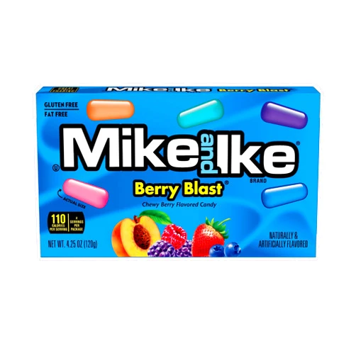 Homry Mike and Ike Candy, Berry Blast, 4.25oz Theater Box, Pack of 12