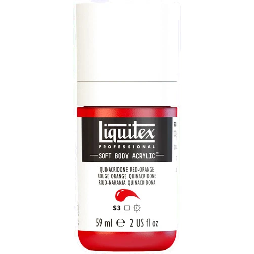 Liquitex Professional Soft Body Acrylic Paint, 59ml (2-oz) Bottle, Quinacridone Red-Orange