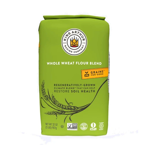 King Arthur Baking Company, Regeneratively-Grown Climate Blend Flour, Whole Wheat Flour Blend, Non GMO Project Verified, 2lb Bag