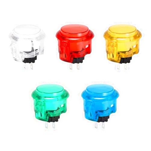 uxcell 30mm Mounting Hole Momentary Game Push Button Switch Round for Arcade Video Games 5 Colors 5pcs