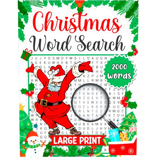 Martself Christmas Large Print Word Search for Adults: Christmas Themed Word Find Puzzle Book for Adults & Seniors Over 2000+ Words, Activity Book With Solutions for Women and Men