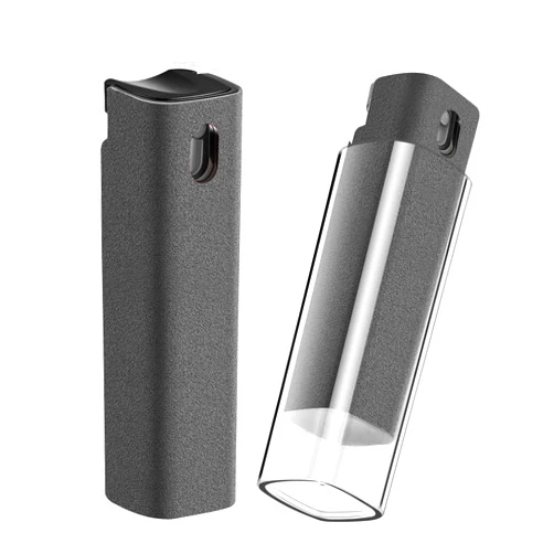 YTT Screen Cleaner, All-in-One Spray & Wipe Cleaner, with Transparent Protective Shell for All Phones, Laptop and Tablet Screens (Gray)