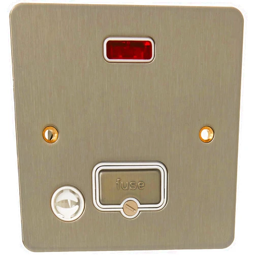 MK Edge K14978BRCW 13A Unswitched Connection Unit with Neon/Flex Outlet - Brushed Chrome