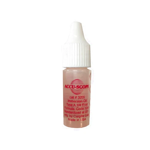 Accu-Scope Immersion Oil, Type A - 1/4 oz Dropper Bottle - for Use with 100x Objectives & Oil Immersion Condensers - Cargille