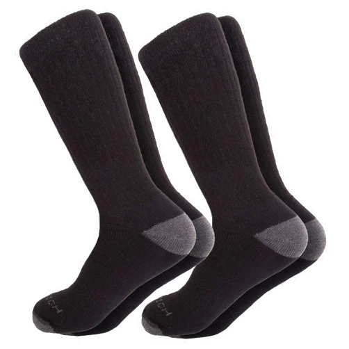Woolrich Merino Wool Socks for Men - Made in USA, Crew Hiking Sock, Made of 78% Merino Lambswool w/Padded Arch, 2 Pairs