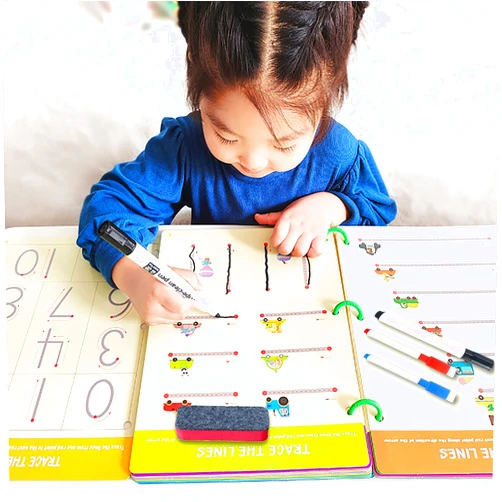 LEQUMOC Preschool Learning Activities for 2 Year Olds, Toddler Learning Activities with 4 Dry Erase Markers, Preschool Classroom Must Haves Montessori Educational Toys for 2 3 4 Years Kindergarten Workbook