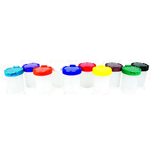 Sargent Art 22-1610 No-Spill Paint Cups with Flip Open Lids, Set of 10
