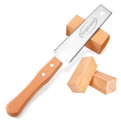YUQGAOP Japanese Pull Saw, Hand Saw With Double Edges of 11/17 TPI, SK5 Flexible Blade Flush Cut Saw for Wood Cutting