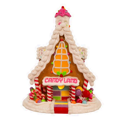 Kurt S. Adler Kurt Adler 11.5-Inch Battery Operated Lit Candyland Gingerbread House Table Piece, Multi Color