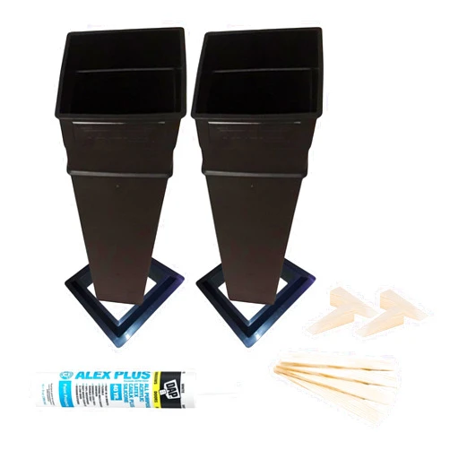 Phoenix Fence Post Systems Phoenix I | Post Installation Package | Everything Needed to Replace a Fence Post | for All Wooden Fence Posts | 2 Pack, Black