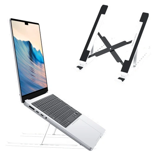 OMOTON Portable Laptop Stand, Laptop Stand for Desk Ergonomic 7-Levels Angles Adjustable Computer Stand, ABS Laptop Riser Holder Compatible with All Laptops and iPad(10-15.6