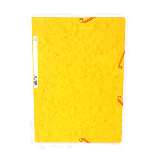 Exacompta Europa Elasticated 3 Flap Folders, 400gsm, A4 - Yellow, Pack of 25
