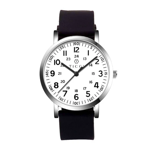 T TICCI TICCI Unisex Men Women Medical Quartz Watch Arabic Numerals Military Time Easy Read Dial Silicone Band Waterproof for Students Doctors Nurses
