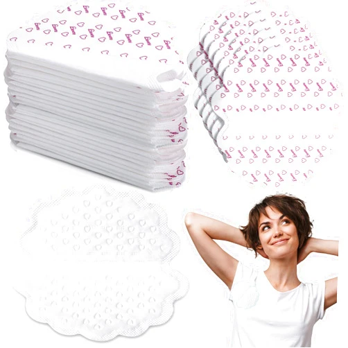 Loopeer 50 Pack Large Underarm Sweat Pads for Women Armpits Adhesive Disposable Dress Guards Non Visible Secret Sweat Block Comfortable Unflavored Non Sweat Armpit Protection for Sweating, 4.92 x 4.53 Inches