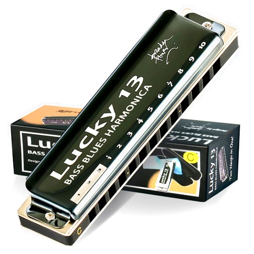 East top Lucky 13 Bass Plus Blues Harmonica 13 Holes Diatonic Harp Mouth Organ Professional Richter harmonica C key for Adults