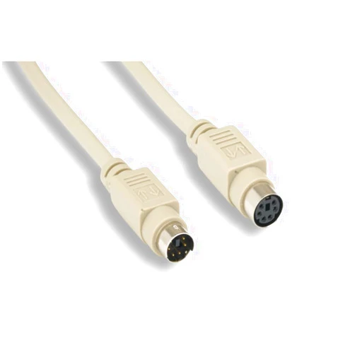 KENTEK 25 Feet FT Mini DIN6 MDIN6 PS/2 Keyboard Mouse Extension Cable Cord 28 AWG Molded 6 Pin Male to Female M/F for PC Mac Linux