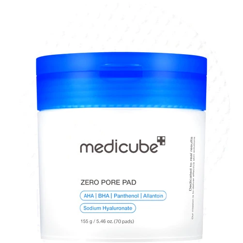Medicube Zero Pore Pads 2.0, Dual-Textured Facial Toner Pads for Exfoliation and Pore Care with 4.5% AHA Lactic Acid & 0.45% BHA Salicylic Acid, Ideal for All Skin Types, Korean Skin Care (70 Pads)