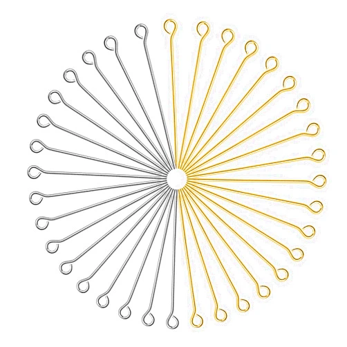 TOAOB THE ONE AND ONLY BABY TOAOB 200pcs 24mm Eye Pins for Jewelry Making Mixed Colors Head Pins 21 Gauge Brass Wire Open Head Pins Findings for DIY Crafts Necklaces Bracelets Earrings