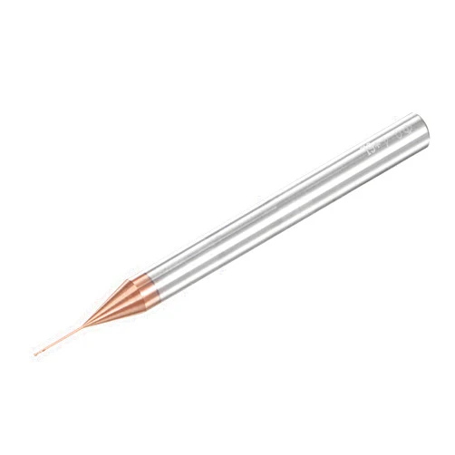 uxcell Square Nose End Mill, 0.4mm Solid Carbide AlTiSin Coated Long Reach CNC Router Bits 2 Flutes Milling Cutter with Extended Neck, 6mm Cutting Length 4mm Shank