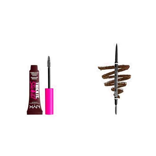 NYX Professional Makeup Thick It Stick It Thickening Brow Mascara & Micro Brow Pencil Bundle - Espresso