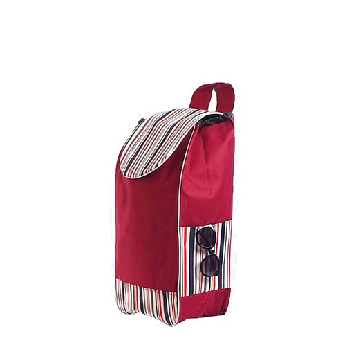 Generic Shopping Cart Bags，40L Foldable Shopping Trolley Tote Bag, Portable Waterproof Oxford Cloth Shopping Cart Trolley Bags, Red
