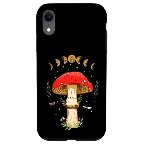 Witchy Goth And Celestial Moon Creations Dark Academia Cottagecore Aesthetic Magic Mushroom Case for iPhone XR