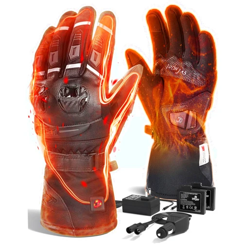 Grapelet Heated Motorcycle Gloves 7.4V 2500mAh Rechargeable Waterproof Winter Protective Gear for Men and Women - Electric Heating Gloves for Cold Weather Riding
