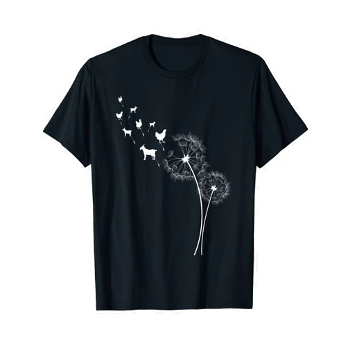 Goat and Chicken Lover Gift Co. Dandelion Goat and Chicken T-Shirt
