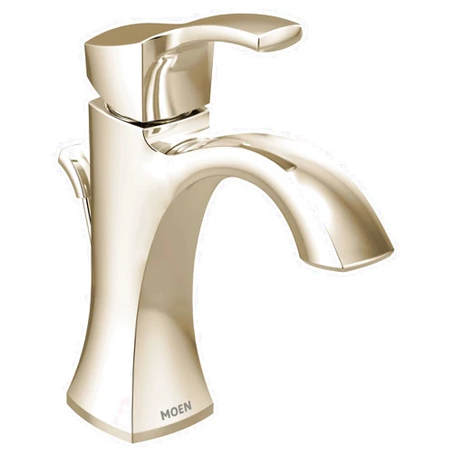 Moen 6903NL Voss One-Handle Single Hole Bathroom Sink Faucet with Optional Deckplate, Polished Nickel