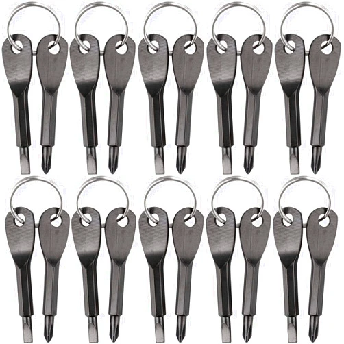 ThsGiving 10PCS Pocket Keychain Screwdriver Tools Set, Outdoor Tool Gadgets Kit Travel Screwdriver Keychain with Key Ring for Dad Gift, Electrician, DIY