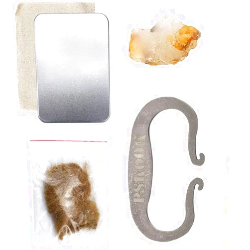 PSKOOK Flint and Steel Single High Carbon Steel Fire Striker English Flint Stone Emergency Jute Tinder Bushcraft