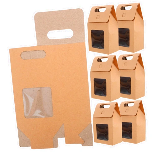 NUOBESTY Stylish Kraft Candy Box Handle for Halloween Thanksgiving Christmas Event Packaging