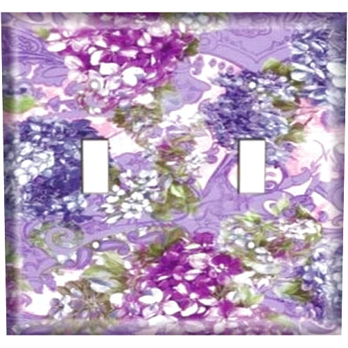 SnazzySwitch Purple Bluebonnet Decorative Light Switch Cover - Double Toggle Wall Plate