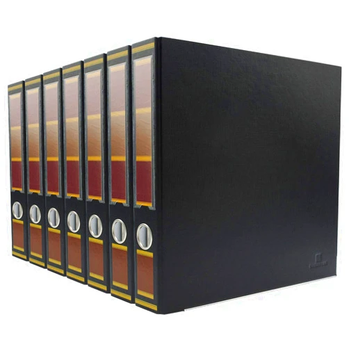 Bindertek 3-Ring 2-Inch Premium Linen Textured Binder 7-Pack, Barrister Black (3SLPACK-BB)